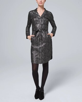 Animal-Print Foil Shirt Dress