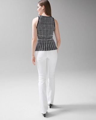 Sleeveless Mixed Stitch Peplum Top