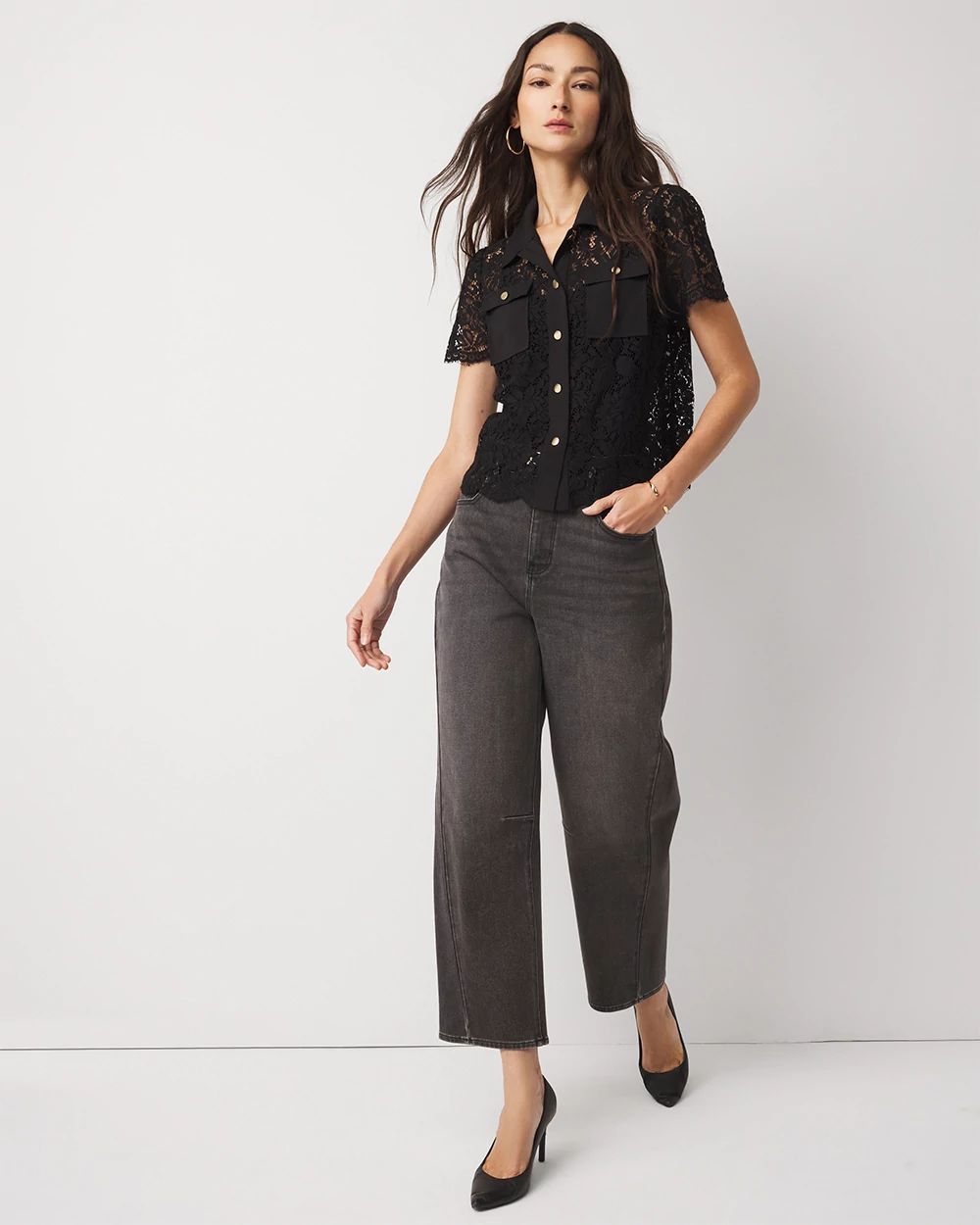 Short-Sleeve Lace Shirt