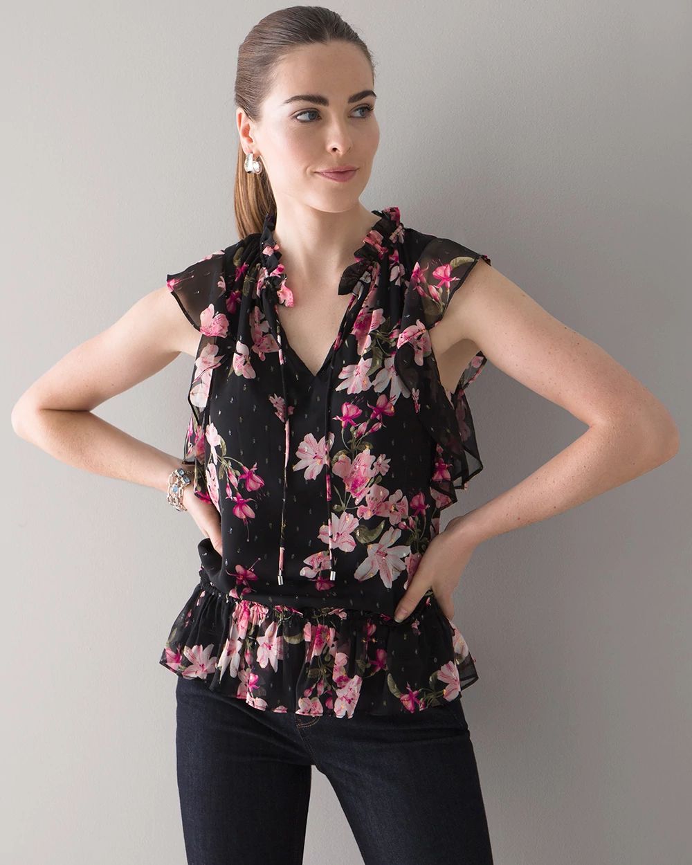 Floral Ruffle Top