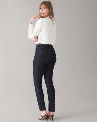 Curvy High-Rise Sculpt Floral Slim Jeans