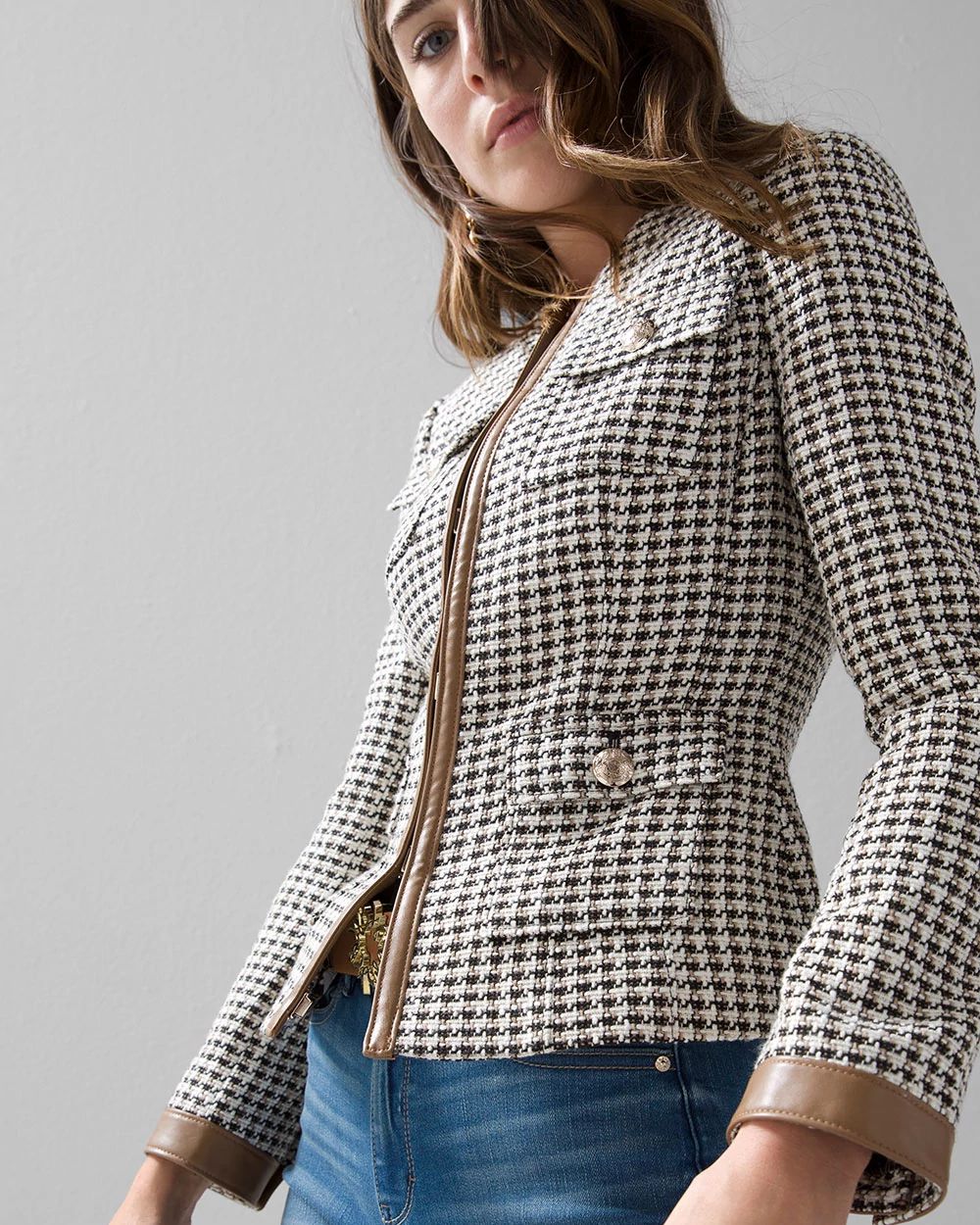 WHBM® Stylist Houndstooth Jacket click to view larger image.