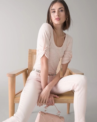 ★GLOWNY★ LUSH SWIRL MODAL TEE WHITE GY25LWTS003WH great boxy long sleeve t-shirt - White | Weekday WW