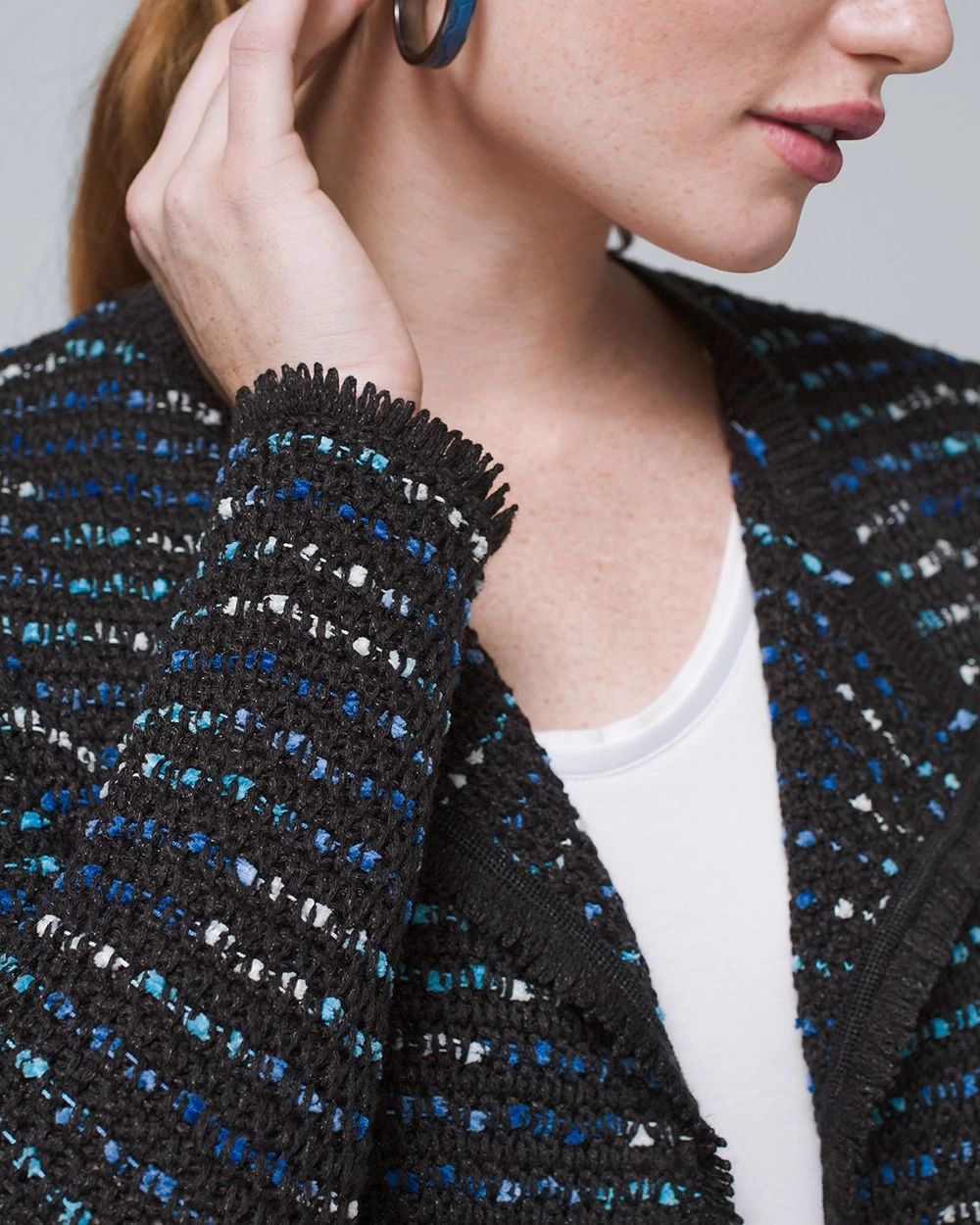 Tweed Moto Sweater Jacket