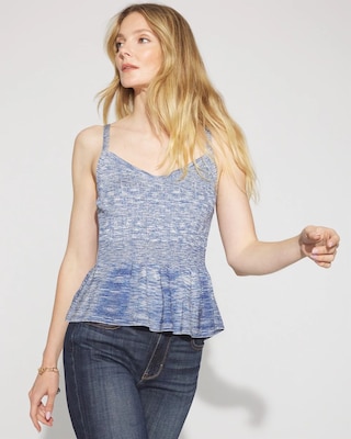 Metallic Peplum Sweater Tank Top click to view larger image.