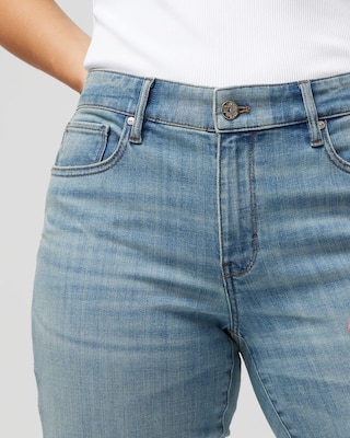 Mid Rise Everyday Soft Denim™ Destructed Girlfriend Jeans click to view larger image.