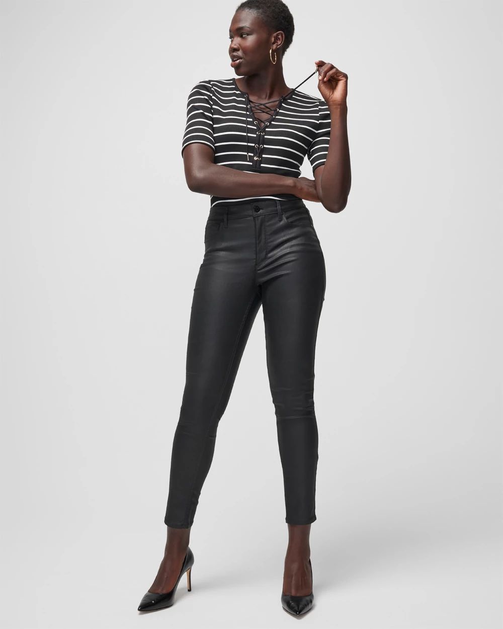 High-Rise Coated Skinny Jeans | White House Black Market