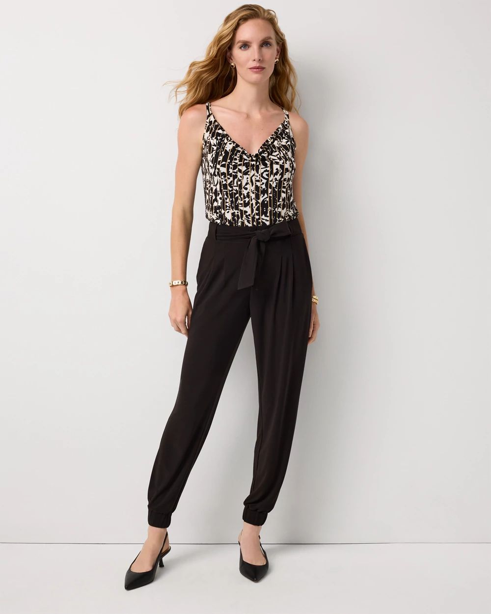 Petite Jersey-Knit Tapered Ankle Pant