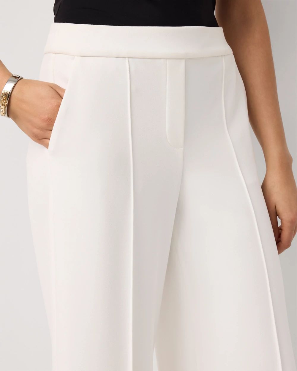 Knit Crepe Pull-On Wide Leg Pant