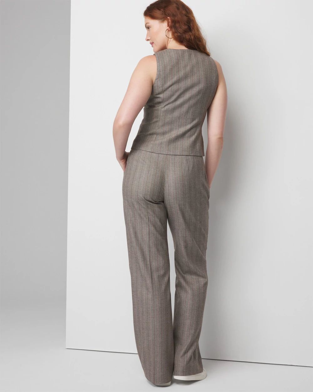 Curvy WHBM® Luna Wide Leg Pinstripe Trousers