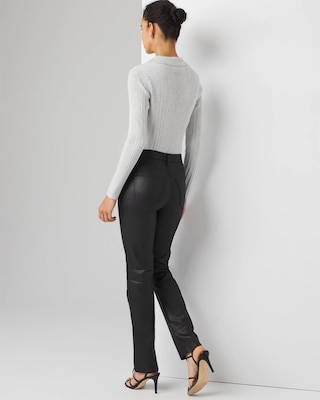 High-Rise Straight Coated Denim Jeans click to view larger image.