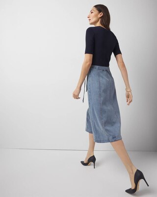 Sweater + Denim Midi Dress click to view larger image.