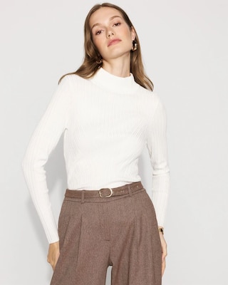 Essential Mock Neck Rib Sweater