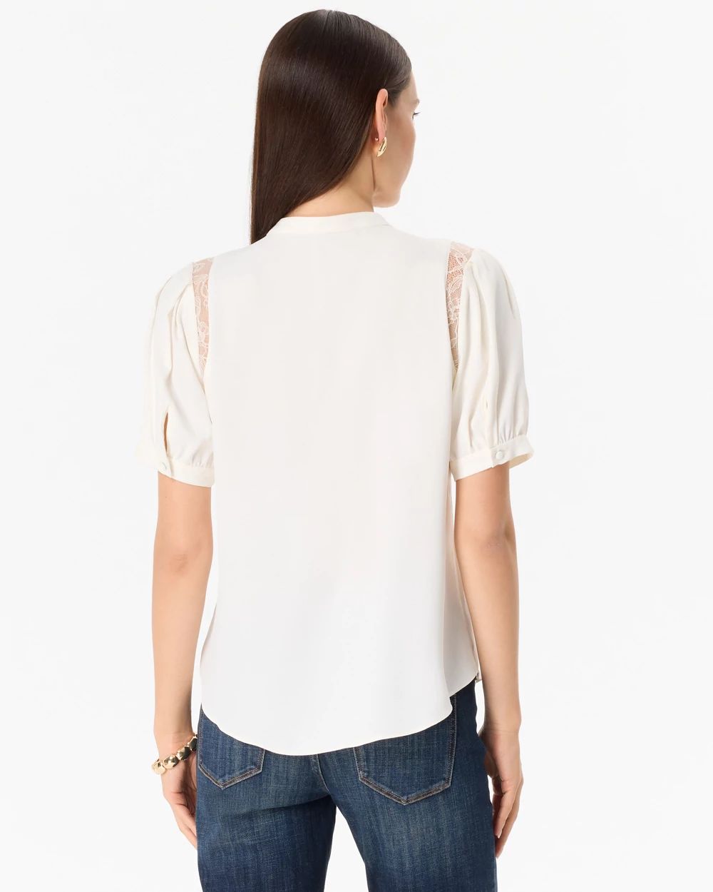 Lace Inset Crepe Blouse click to view larger image.