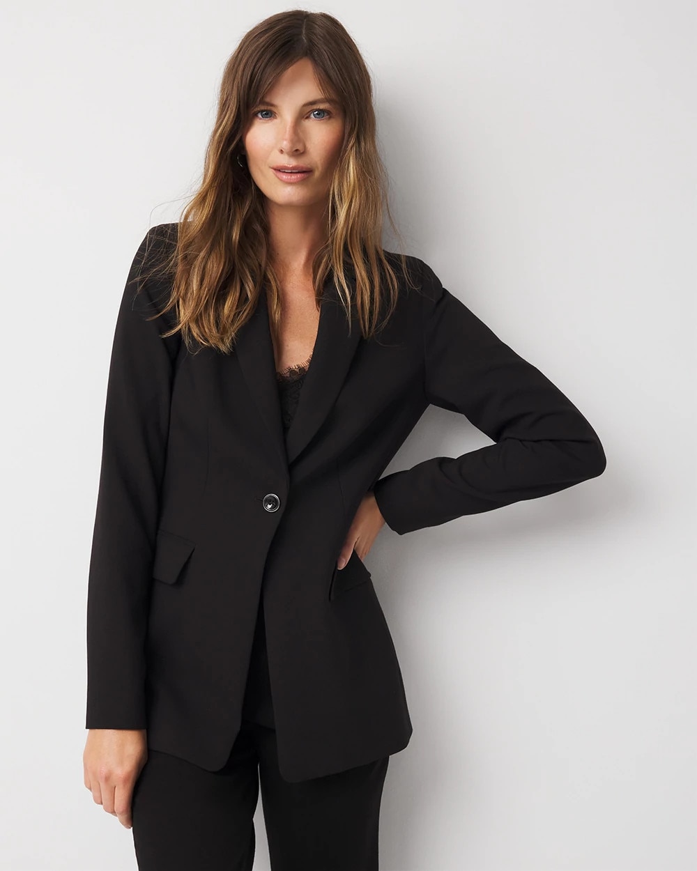 Belted One-Button Blazer - image 1