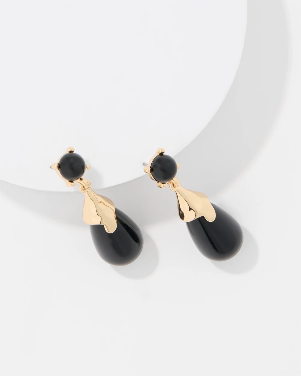 Black Cap Drop Earrings - image 4