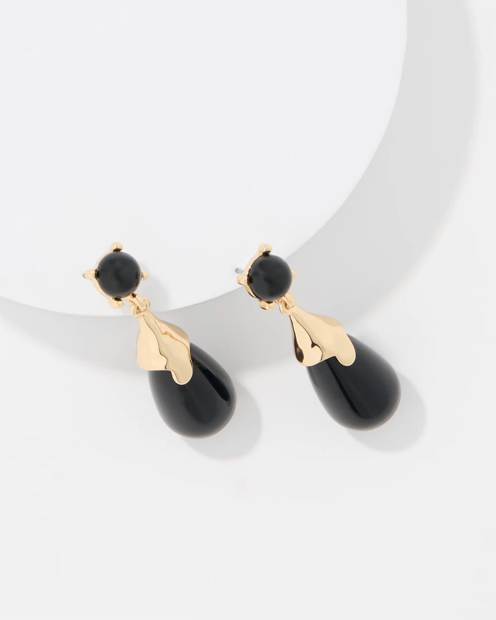 Black Cap Drop Earrings