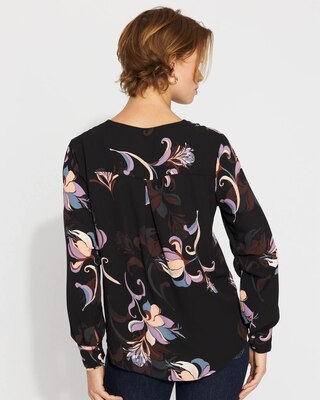 Long-Sleeve Button-Up Blouse click to view larger image.