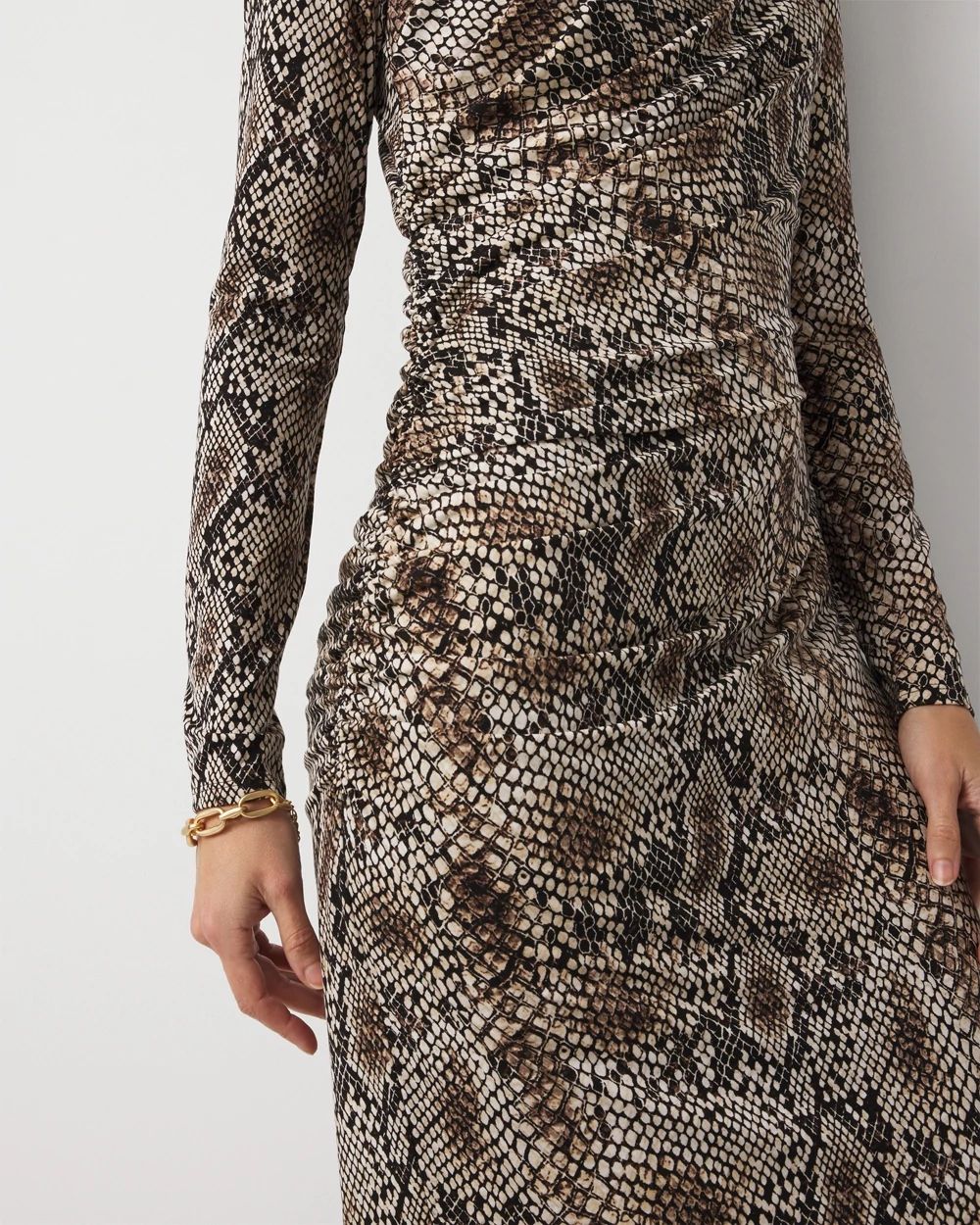 Petite Asymmetrical Mockneck Bodycon Dress