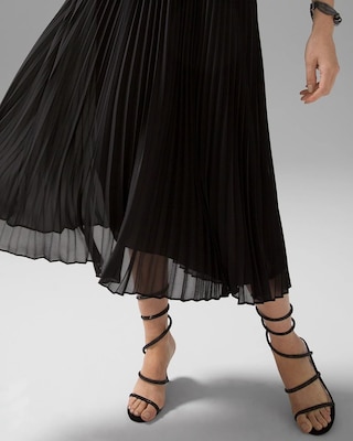 Pleated Halter Midi Dress click to view larger image.