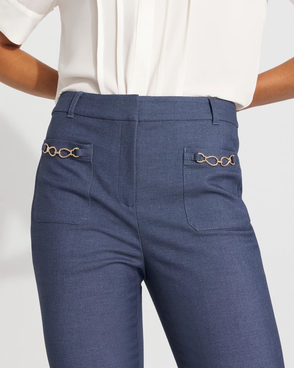 High-Rise Piper Denim-Look Flare Pant