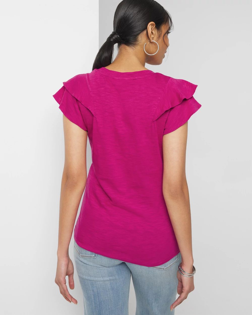 Ruffle Sleeve Tee click to view larger image.