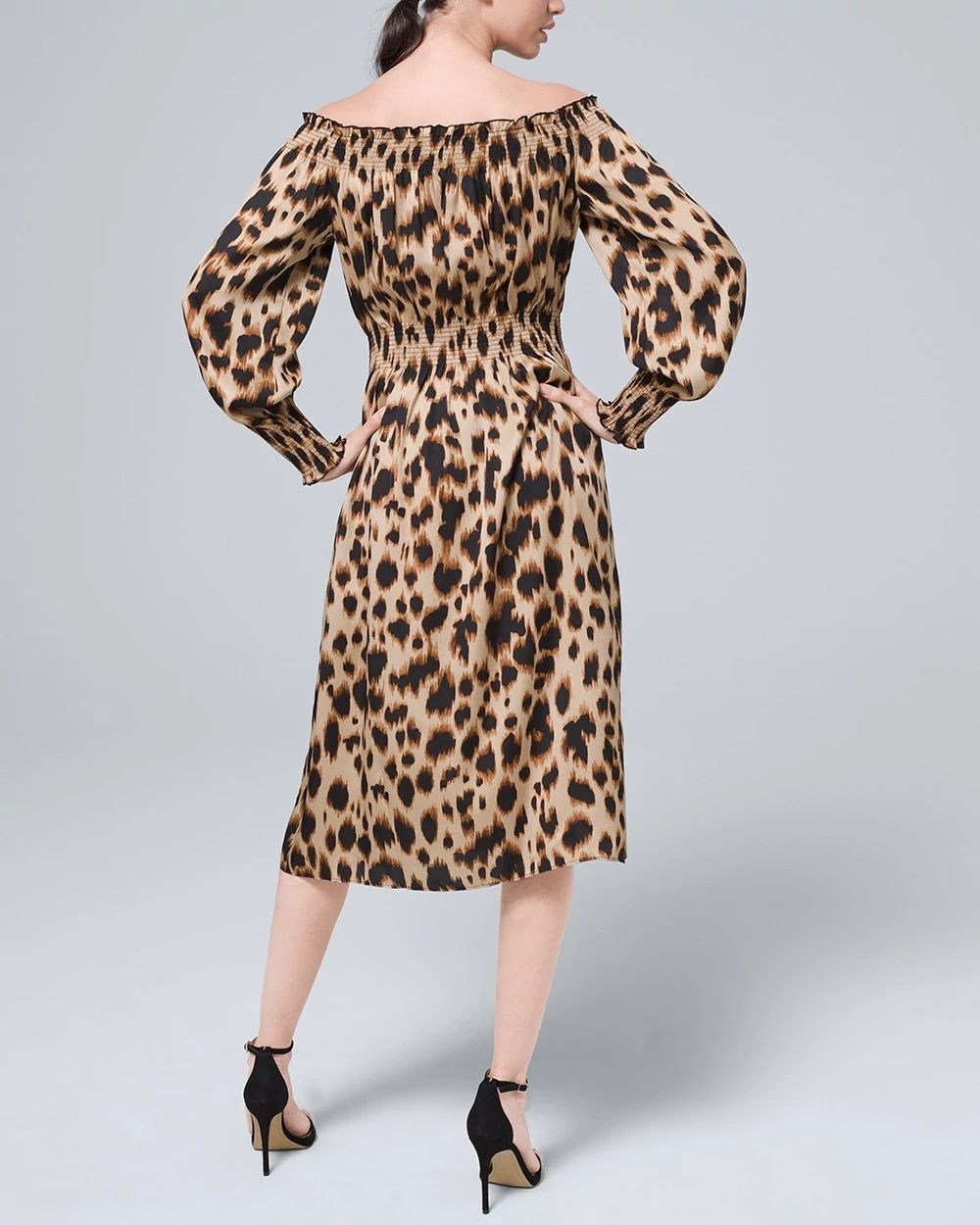 Abstract-Print Smocked Waist Dress