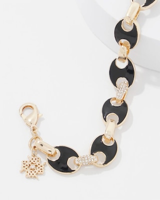 Black Mariner Links & Pavé Bracelet click to view larger image.