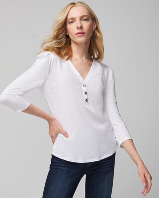 3/4 Sleeve Henley Tee