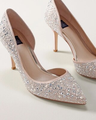 Embellished Mid-Heel Pump