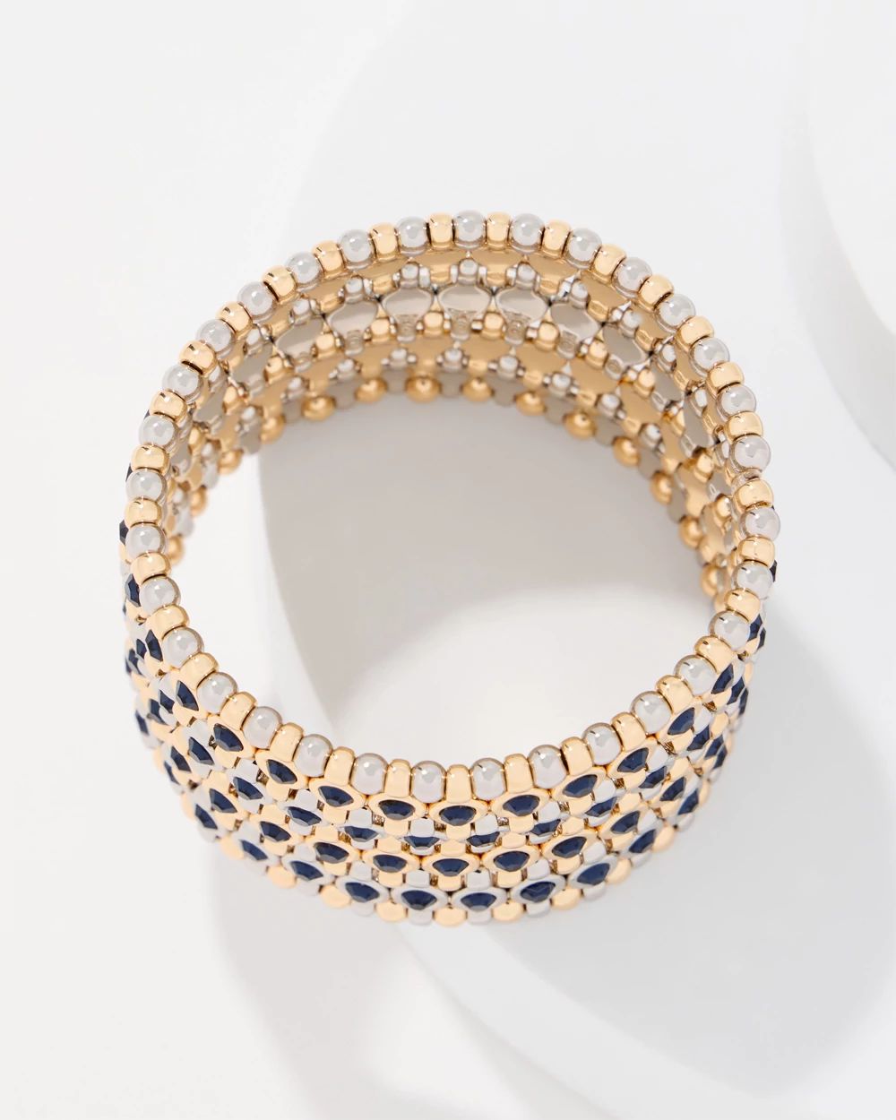 Colored Glass Stone Stretch Bracelet