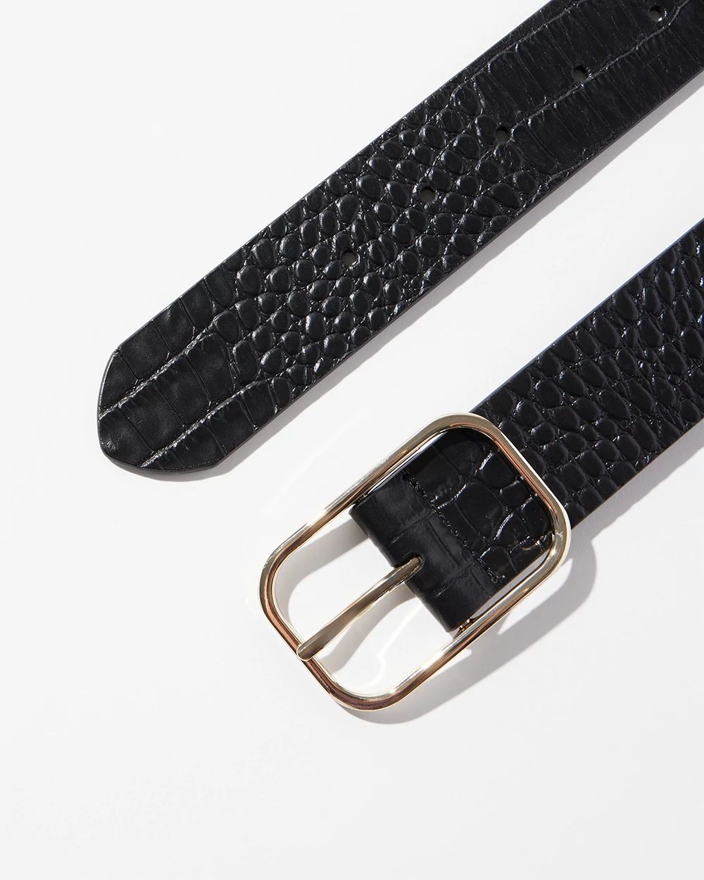 Croco Denim Belt