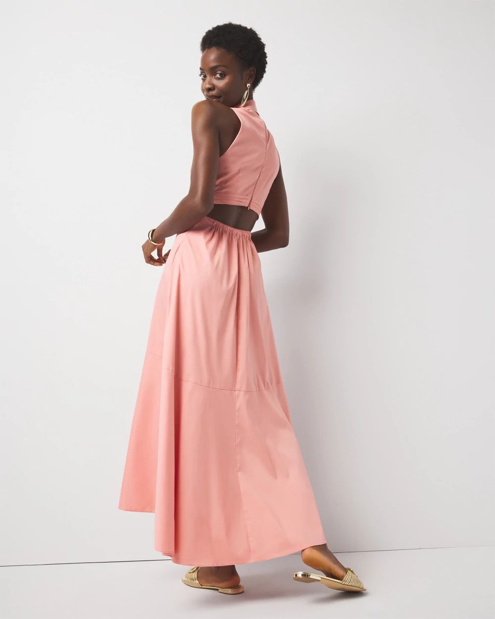 Cut-Out Collared Dress