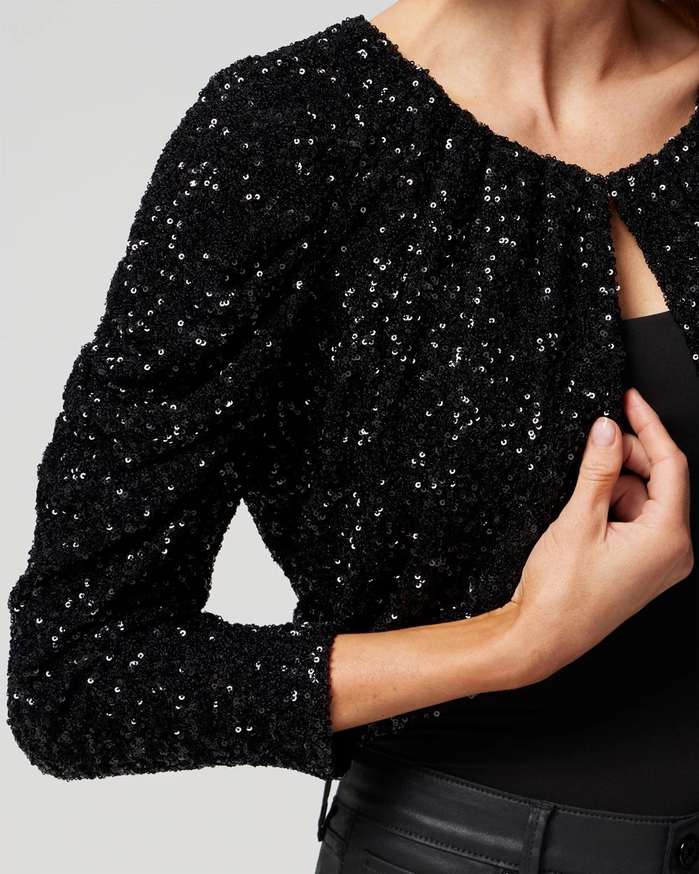Sequin Drape Bolero