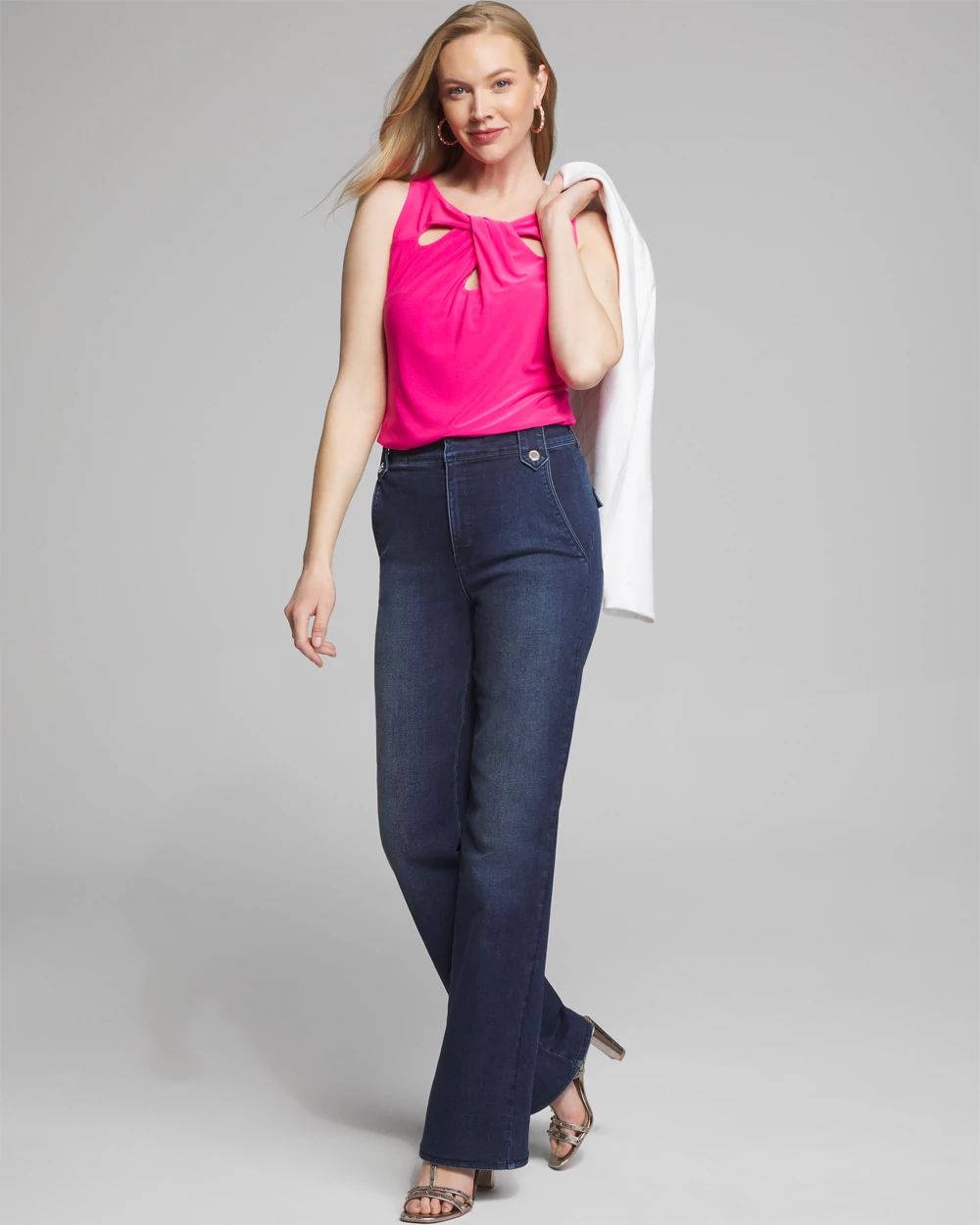Outlet WHBM Sleeveless Keyhole Cutout Top
