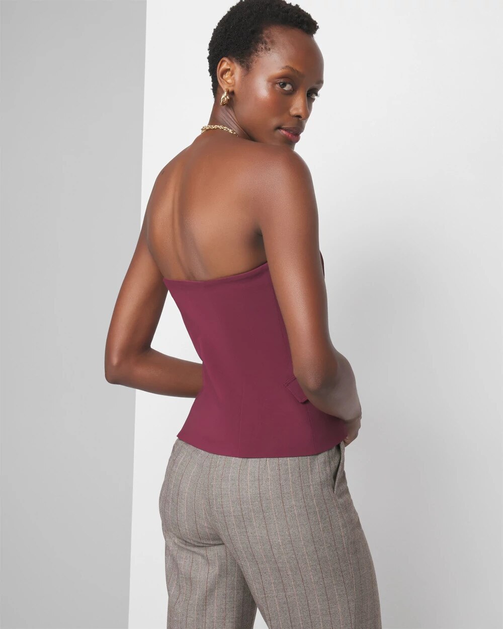 Button Cropped Bustier