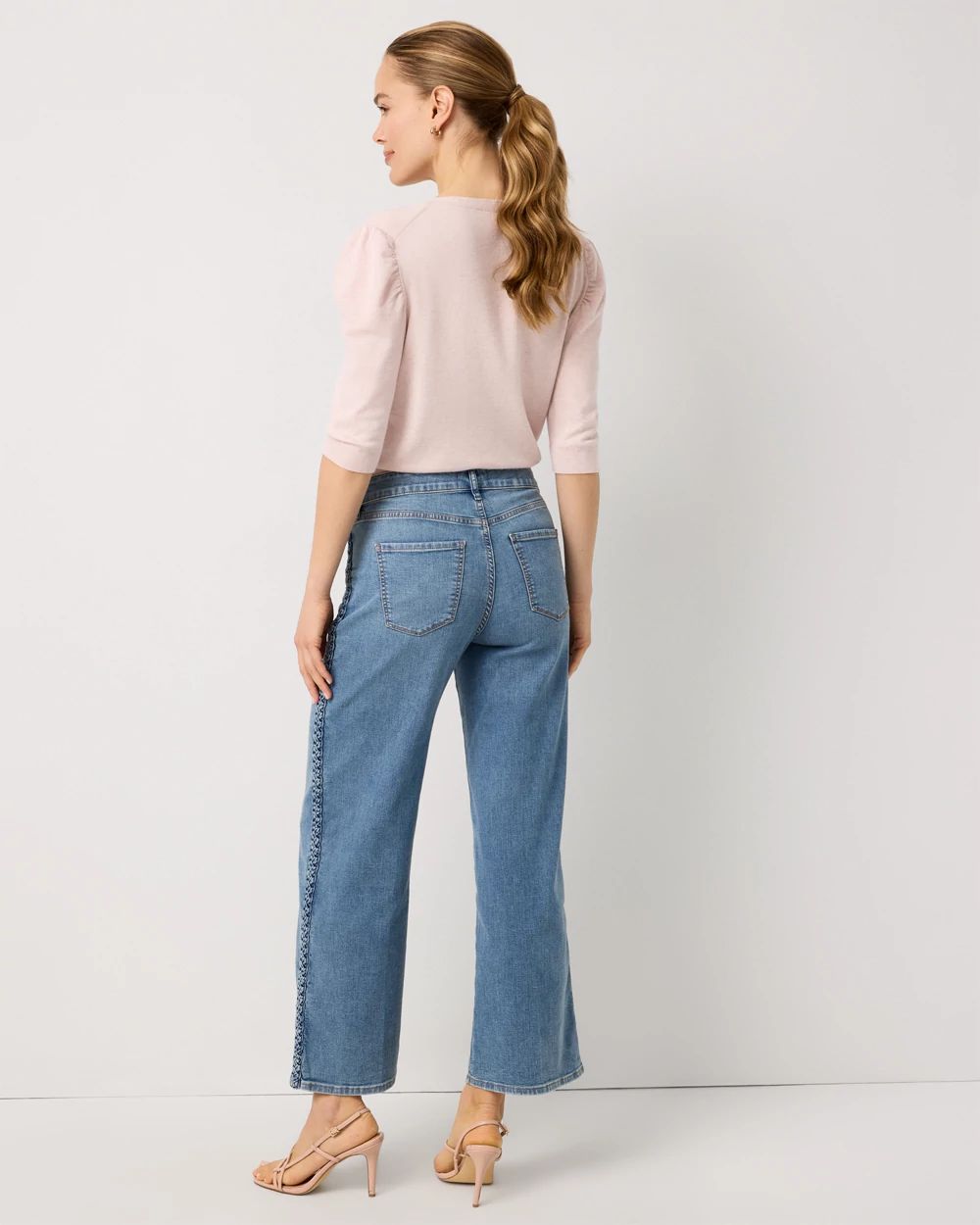 Featherweight High Rise Wide Leg Cropped Jean click to view larger image.