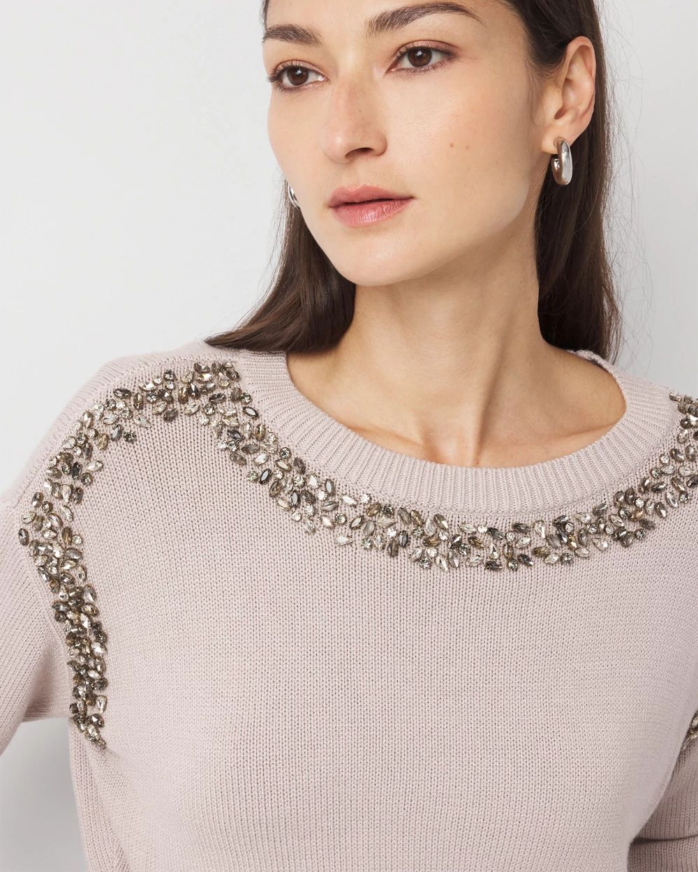 Rhinestone Crewneck Sweater