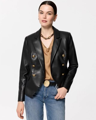 Petite Cropped Double-Breasted Blazer