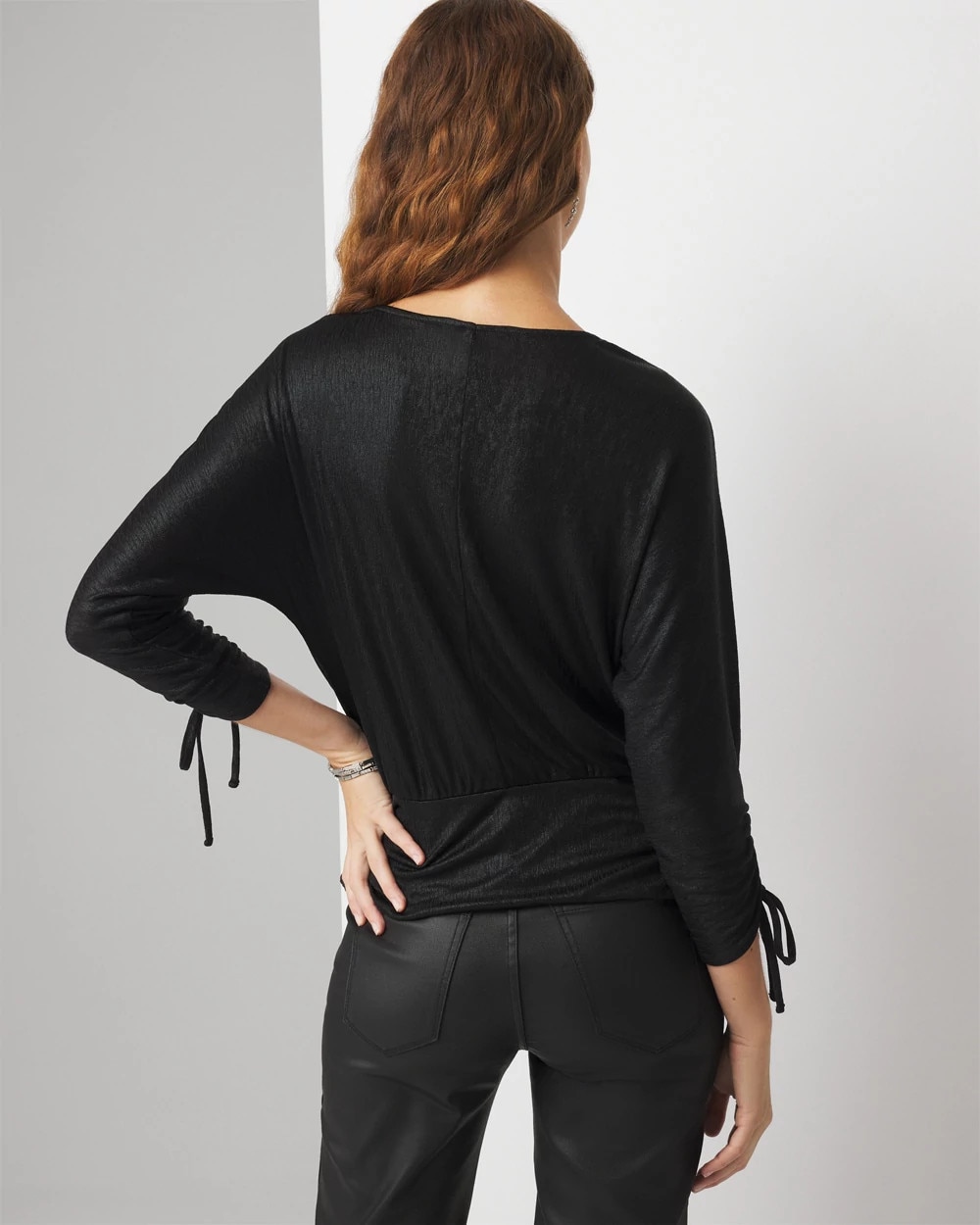 Metallic Surplice Top