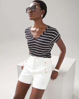 Sailor Button Trim Shorts