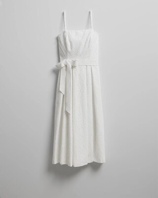 Strapless Eyelet Fit-and-Flare Dress