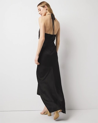 Satin Halter Maxi Dress click to view larger image.