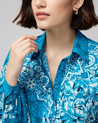 Long Sleeve Shirt Midi Dress With Belt