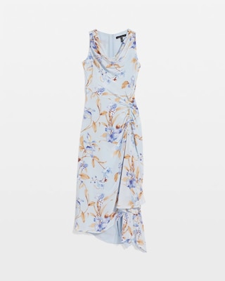 Cowl Neck Ruched Midi Dress click to view larger image.