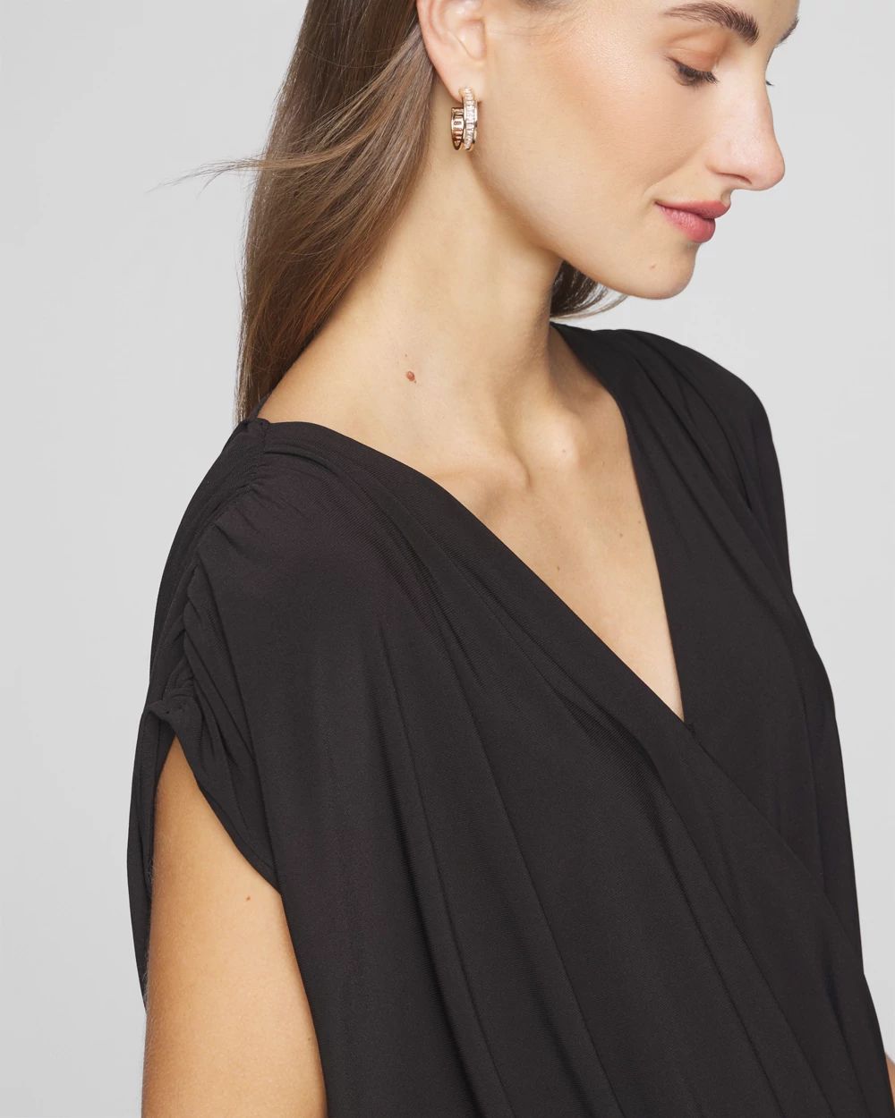 Petite Matte Jersey Banded Bottom Top