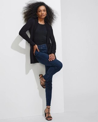 Outlet WHBM Rib-Trim Long Cardigan