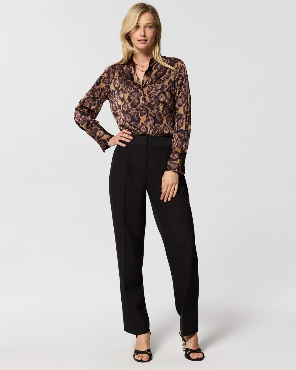 Pleated Crepe Tapered Pant