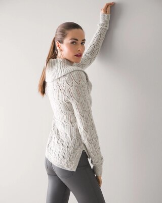 Cowl Neck Lurex Sweater