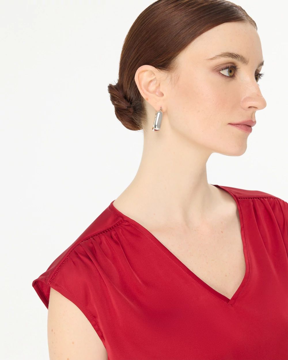 V-neck Satin Shell click to view larger image.